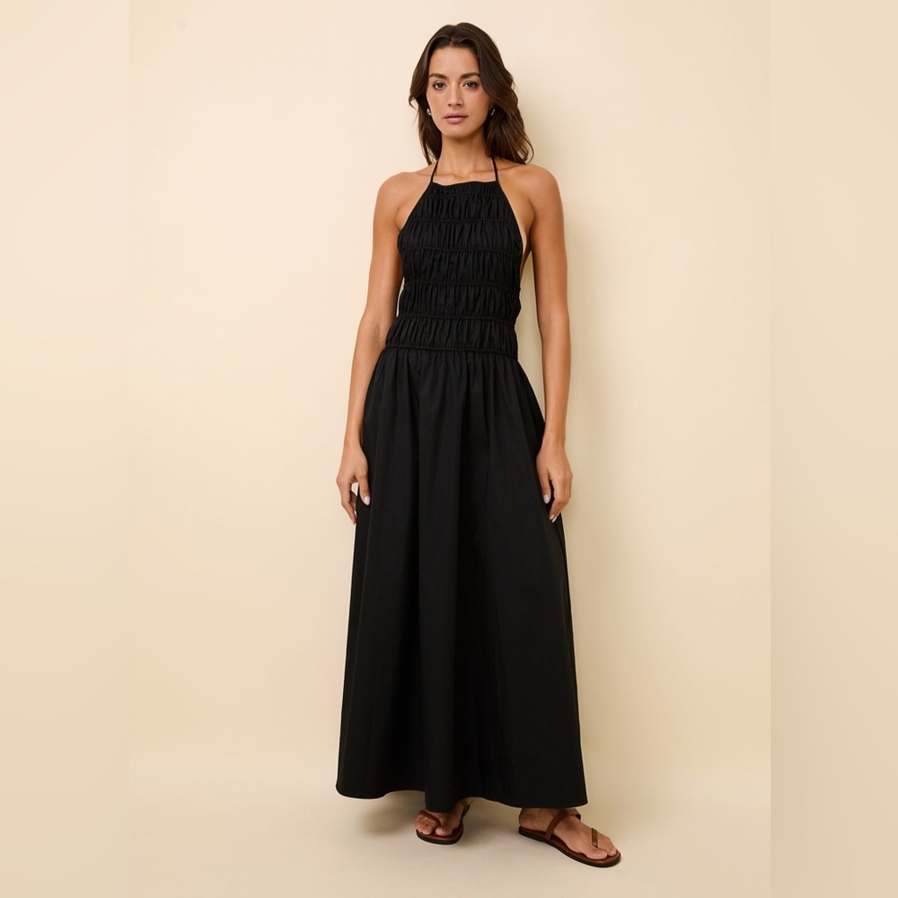 SOLID & STRIPED Black Meira Halter Maxi Dress, size S, NWT